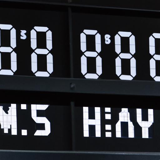 The scoreboard showing the number of quarters in a basketball game.