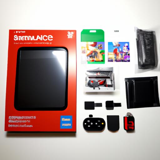 The standard Nintendo Switch package includes various accessories and components.