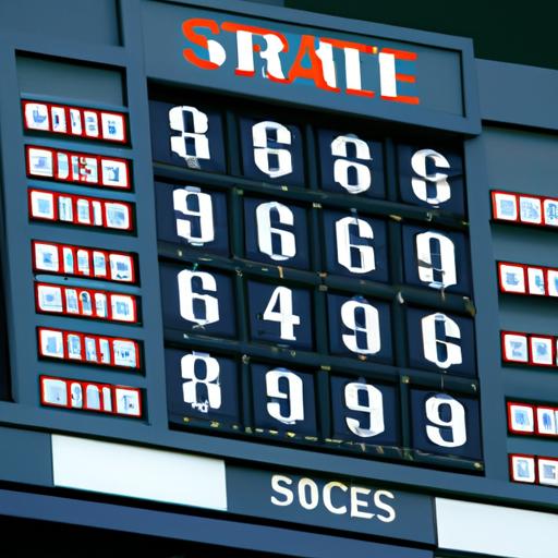 The scoreboard proudly shows the total games played by an MLB team.