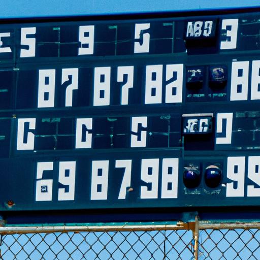 The scoreboard indicating the progress of innings in an intense softball match.