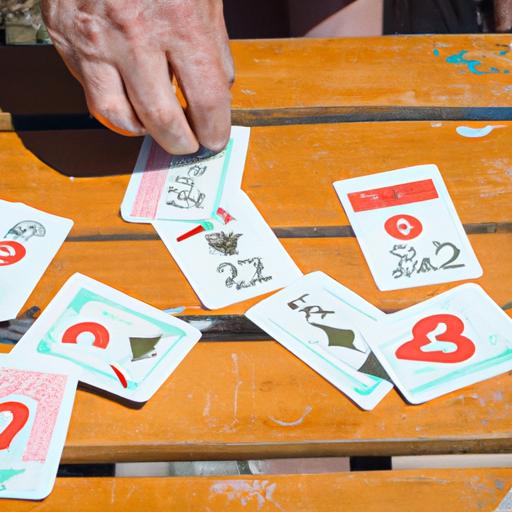 A player making a calculated move in the Garbage Card Game.